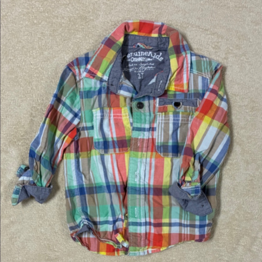 OshKosh B'gosh Colorful Plaid Button Down Shirt
